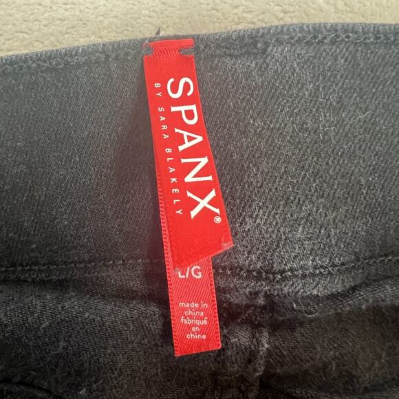 Spanx Jeans Womens Large Black Ankle Skinny Tummy Control Elastic Waist Pull On - Picture 8 of 13